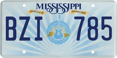 MS license plate BZI785