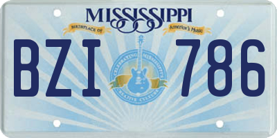 MS license plate BZI786