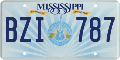 MS license plate BZI787