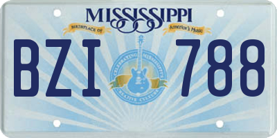 MS license plate BZI788