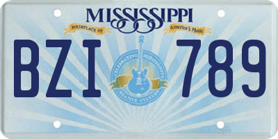 MS license plate BZI789