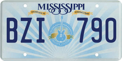 MS license plate BZI790