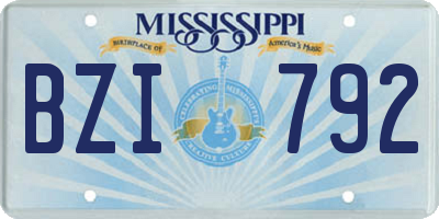 MS license plate BZI792