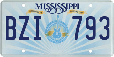 MS license plate BZI793