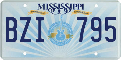 MS license plate BZI795