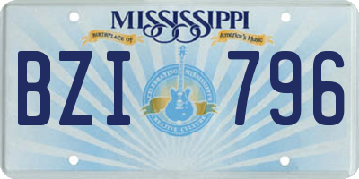 MS license plate BZI796