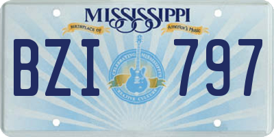 MS license plate BZI797