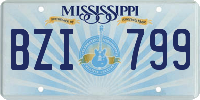 MS license plate BZI799