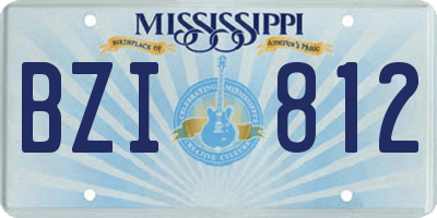 MS license plate BZI812