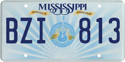 MS license plate BZI813