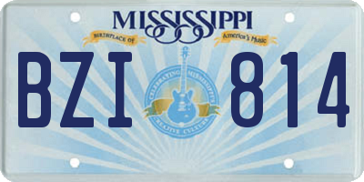 MS license plate BZI814