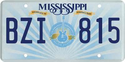 MS license plate BZI815