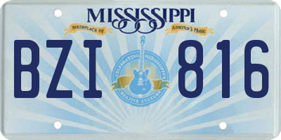 MS license plate BZI816