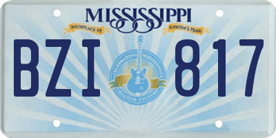 MS license plate BZI817
