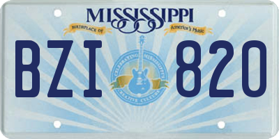 MS license plate BZI820