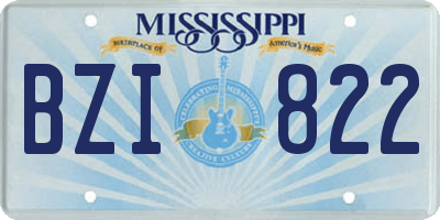 MS license plate BZI822
