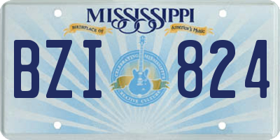 MS license plate BZI824