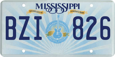 MS license plate BZI826
