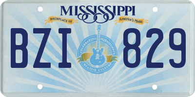 MS license plate BZI829