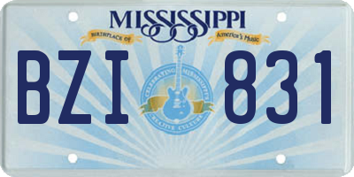 MS license plate BZI831