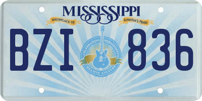 MS license plate BZI836
