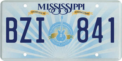 MS license plate BZI841