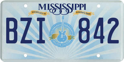 MS license plate BZI842