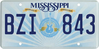 MS license plate BZI843