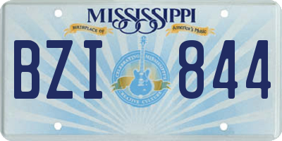 MS license plate BZI844