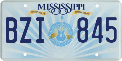 MS license plate BZI845