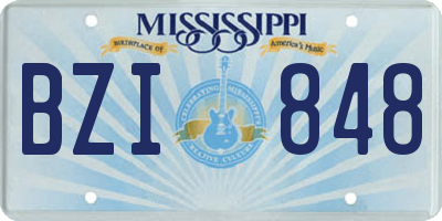 MS license plate BZI848