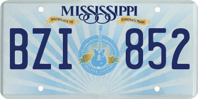 MS license plate BZI852