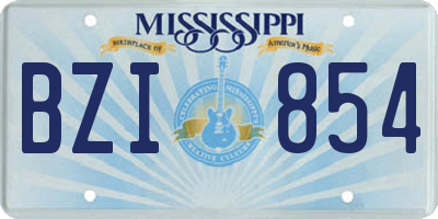 MS license plate BZI854