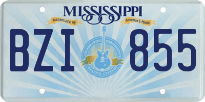 MS license plate BZI855