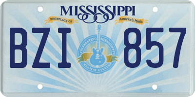 MS license plate BZI857