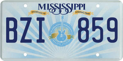 MS license plate BZI859