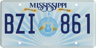 MS license plate BZI861