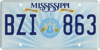 MS license plate BZI863
