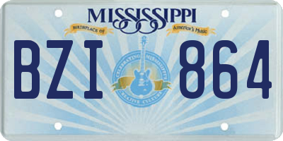 MS license plate BZI864