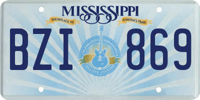 MS license plate BZI869