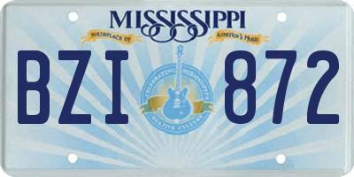 MS license plate BZI872