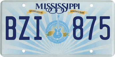 MS license plate BZI875
