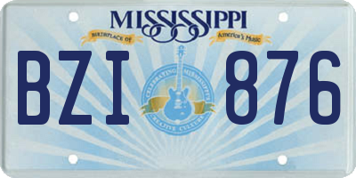MS license plate BZI876