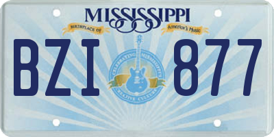 MS license plate BZI877