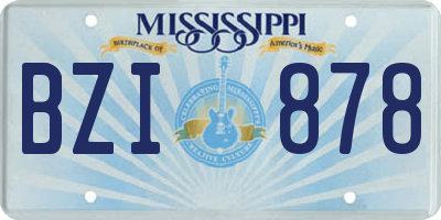 MS license plate BZI878