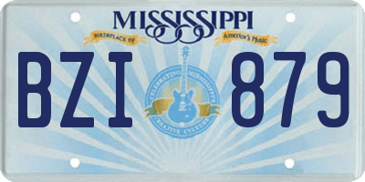 MS license plate BZI879