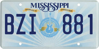 MS license plate BZI881