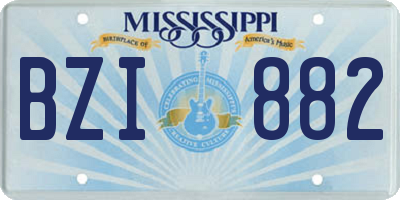 MS license plate BZI882