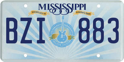 MS license plate BZI883