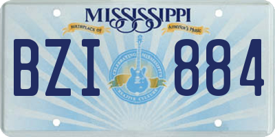 MS license plate BZI884